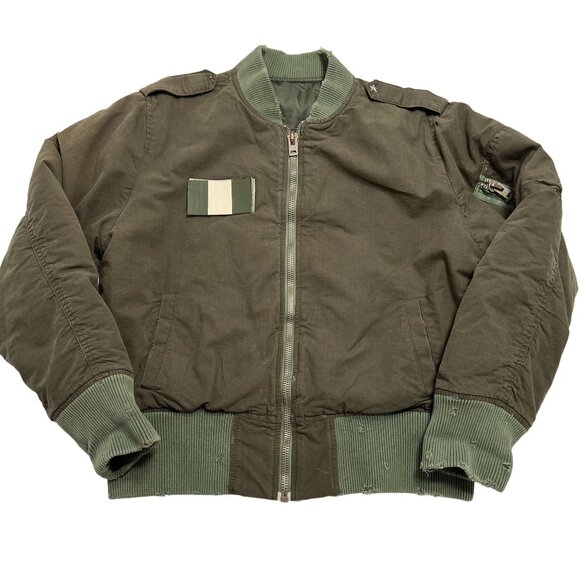 Army Military Bomber Jacket in Green - Picture 1 of 3